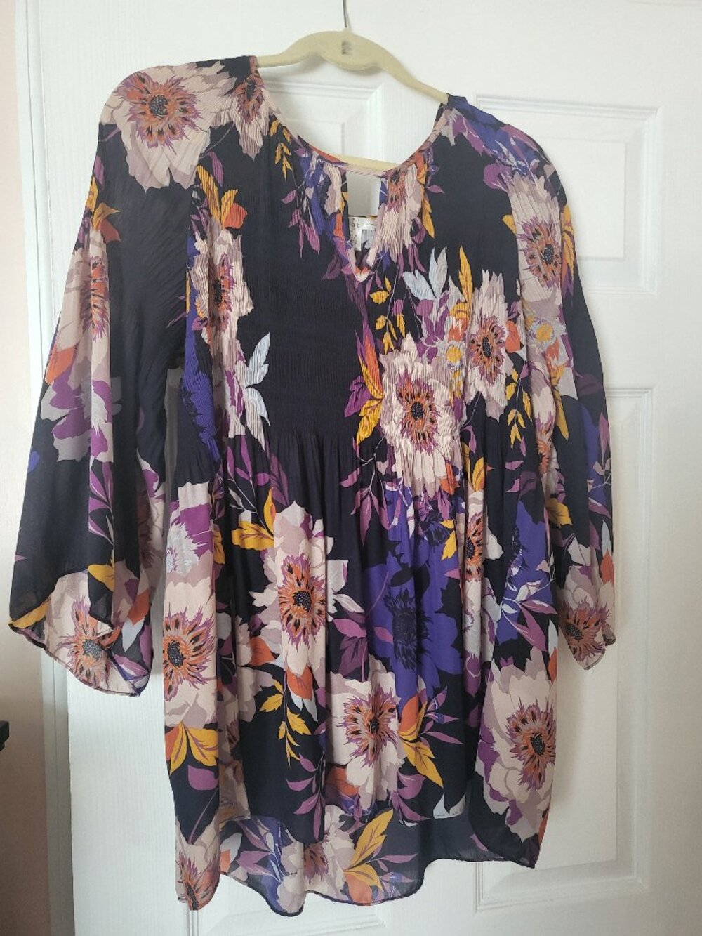 Spense floral purple blouse, 1x, EUC